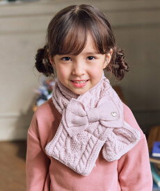 【SALE／30%OFF】ANY KIDS ケーブルニットマフラー エニィ ファッション雑貨 マフラー・ストール・ネックウォーマー パープル ピンク