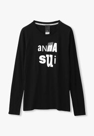 ANNA SUI ANNA SUI LONG SLEEVE T-SHIRT アナ スイ トップス カットソー・Tシャツ ブラック ホワイト【送料無料】