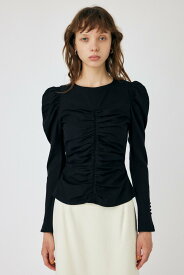 【SALE／50%OFF】MOUSSY PUFF SLEEVE GATHER ブラウス マウジー トップス シャツ・ブラウス ブラック ブルー グレー【送料無料】