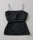 ストレッチポンチカップ付きベアトップキャミソール