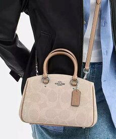 【SALE／70%OFF】COACH OUTLET 【公式】サバンナ スモール キャリーオール バッグ・シグネチャー キャンバス コーチ　アウトレット バッグ ショルダーバッグ ベージュ【送料無料】