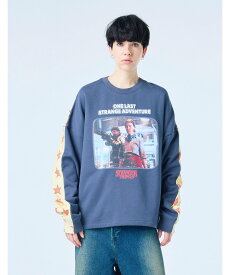 realize select stranger things x little sunny bite graphic sweat top レアリゼ トップス カットソー・Tシャツ ネイビー ブラック【送料無料】