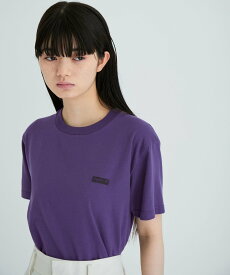 【SALE／20%OFF】ADAM ET ROPE' FEMME 【agnes b. pour ADAM ET ROPE'】ワッペン刺繍Tシャツ アダムエロペ トップス カットソー・Tシャツ ブラック ホワイト パープル【送料無料】