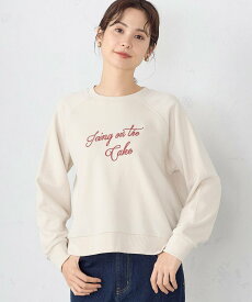 COMME CA ISM ロゴ刺繍 スウェット コムサイズム トップス スウェット・トレーナー ホワイト ベージュ グリーン【送料無料】