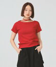 ネックリボン ボートネック Tシャツ
