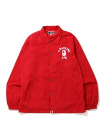 A BATHING APE COLLEGE COACH JACKET M ア ベイシング エイプ ジャケット・アウター ブルゾン・ジャンパー ブラック ブルー グリーン レッド【送料無料】