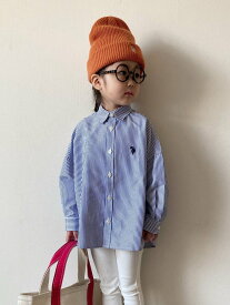 【SALE／50%OFF】CIAOPANIC TYPY 【KIDS】【U.S. POLO ASSN】刺繍オーバーシャツ チャオパニックティピー トップス シャツ・ブラウス ブルー オレンジ ネイビー ピンク ブラウン ブラック