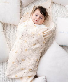 fillot de bebe reduction ガーゼクマプリントスワドル ベベ オンライン ストア マタニティウェア・ベビー用品 おくるみ ピンク ブルー ベージュ