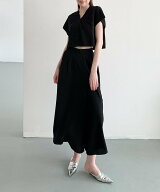 【SALE／20%OFF】DECADE CLASSIC DECADE CLASSIC 半袖ノンカラージャケット+スカンツワイドパンツ ディケ…