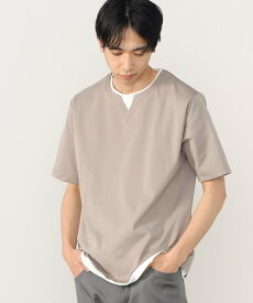 【SALE／40%OFF】BEAMS HEART MEN BEAMS HEART / 接触冷感 キーネック フェイクレイヤード Tシャツ ビームス アウトレット トップス カットソー・Tシャツ ベージュ ホワイト