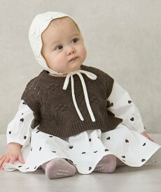 petit main 【リンク】ベストつきOPセットアップ ナルミヤオンライン マタニティウェア・ベビー用品 ベビートップス ブラウン ホワイト