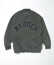 【SALE／20%OFF】NAUTICA Pigment Dyed Arch Logo Crewneck Sweatshirt フリークスストア トップス スウェット・トレーナー グレー ベージュ オレンジ ネイビー【送料無料】