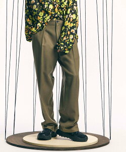 MAISON SPECIAL �yItalian Dead Stock Fabric�zOne-Tuck Wide Pants ���]���X�y�V���� �p���c �X���b�N�X�E�h���X�p���c �u���E�� �O���[ �l�C�r�[ �u���b�N �u���[ �x�[�W���y���������z
