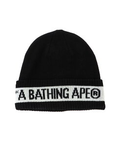 A BATHING APE BAPE KNIT CAP �A �x�C�V���O �G�C�v �X�q �j�b�g�X�E�r�[�j�[ �z���C�g �u���b�N�y���������z