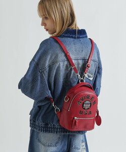 AVIREX �s���c�X����tVARSITY LEATHER MINI BACKPACK/AVX 5653 �A���B���b�N�X �o�b�O ���̑��̃o�b�O �u���b�N ���b�h�y���������z