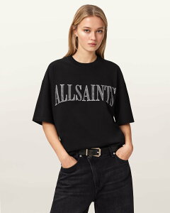 ALLSAINTS (W)DASH ETTA TEE �I�[���Z�C���c �g�b�v�X �J�b�g�\�[�ET�V���c �u���b�N�y���������z