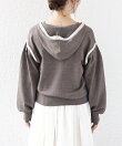 【WEB限定】<手洗い可能>トリム ヘンリーネック フード ニット パーカ