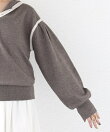 【WEB限定】<手洗い可能>トリム ヘンリーネック フード ニット パーカ