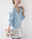 【WEB限定】<手洗い可能>トリム ヘンリーネック フード ニット パーカ