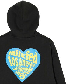 MILKFED. LOGO IN HEART SWEAT HOODIE ミルクフェド トップス スウェット・トレーナー ブラック グレー ベージュ ピンク【送料無料】