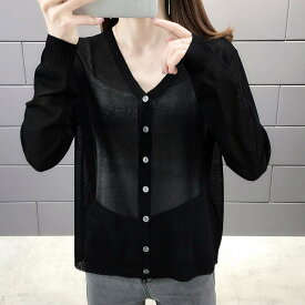 【SALE／40%OFF】miniministore サマーカーディガンレディース韓国風カーデ ミニミニストア トップス カーディガン グリーン ホワイト ベージュ ブラック ピンク パープル ブルー