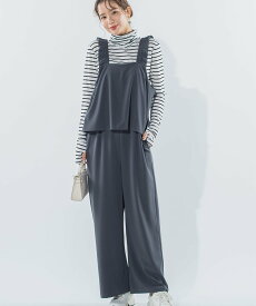 【SALE／50%OFF】VICKY 【肩フリルが女っぽ】フリルサロペットパンツ《洗濯機で洗える》 ビッキー ワンピース・ドレス ワンピース グレー ベージュ カーキ【送料無料】