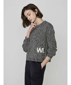 Aquascutum WHITE LABEL ミックスカラーニット アクアスキュータム トップス ニット ネイビー ホワイト【送料無料】