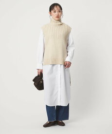 【SALE／50%OFF】UNITED ARROWS green label relaxing ニット ベスト * シャツ ワンピース セット ユナイテッドアローズ グリーンレーベルリラクシング ワンピース・ドレス シャツワンピース ホワイト グレー ブラウン【送料無料】