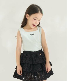 Lycee mine 【どちらが前でもOK】デザインタンクトップ【子供服】【キッズ】【女の子】 ナルミヤオンライン トップス ノースリーブ・タンクトップ グリーン ピンク パープル ホワイト
