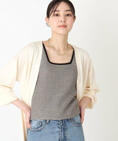 【SALE／10%OFF】THE SHOP TK 【@BAILA 佐藤栞里さん着用】【前後2WAY】ストライプ&ジャカードニットタンク/洗濯機OK ザ ショップ ティーケー トップス アンサンブル ブラック ブルー ホワイト ブラウン