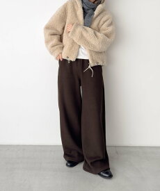 El mar El mar ウォームフリースイージーパンツ キャナルジーン パンツ ジャージ・スウェットパンツ ブラウン グレー【送料無料】