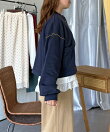 多ボタンメロー裏毛カーディガン