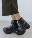 8cmヒール 厚底サイドジップブーツ ☆1653