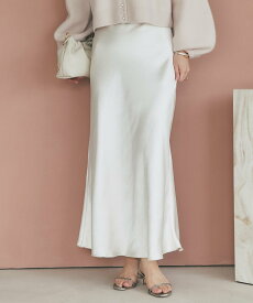 La boutique BonBon 【4サイズ展開あり・着映え最強!】つやつやサテンロングナロースカート ラブティックボンボン スカート ロング・マキシスカート グリーン ピンク ホワイト【送料無料】