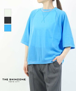 THE SHINZONE �U �V���]�[�� SHEER HALF SLEEVE SWEATSHIRT �u���[�R���u���[ �g�b�v�X �J�b�g�\�[�ET�V���c�y���������z