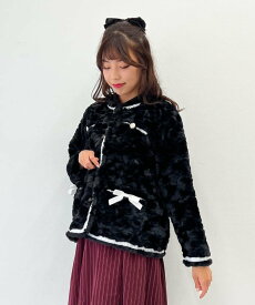 【SALE／22%OFF】axes femme POETIQUE リボンデザインファージャケット アクシーズファム ジャケット・アウター テーラードジャケット・ブレザー ホワイト ブラック グレー【送料無料】