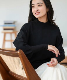 【SALE／40%OFF】BEAMS HEART WOMEN ふっくら袖 ハイネック ニット プルオーバー(ウォッシャブル) ビームス アウトレット トップス ニット パープル ブラック ホワイト ブラウン ブルー