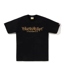 A BATHING APE WILD LEOPARD PATTERN PRIMITIVE LOGO TEE �A �x�C�V���O �G�C�v �g�b�v�X �J�b�g�\�[�ET�V���c �u���b�N �u���E�� �z���C�g�y���������z