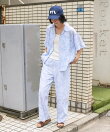 インド カットジャガード半袖シャツ<セットアップ対応>