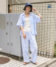 インド カットジャガード半袖シャツ<セットアップ対応>