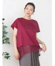 アシメレースヘムロゴTシャツ