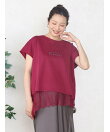 アシメレースヘムロゴTシャツ