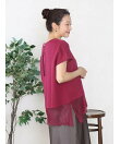 アシメレースヘムロゴTシャツ