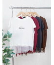 アシメレースヘムロゴTシャツ