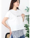 アシメレースヘムロゴTシャツ