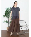 アシメレースヘムロゴTシャツ