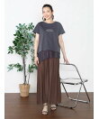 アシメレースヘムロゴTシャツ