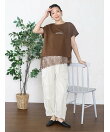 アシメレースヘムロゴTシャツ