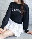 ビジューロゴニットトップス