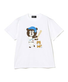 BEAMS T The Wonderful! design works. / BASEBALL BEAR Tシャツ ビームスT トップス カットソー・Tシャツ ホワイト【送料無料】